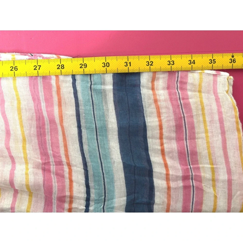 Womens Multicolor Striped Gauze Infinity Scarf OS Coastal Lightweight Boho-Chic